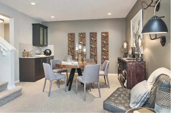  ?? PHOTOS: CALBRIDGE HOMES ?? The developed lower level in the Savannah show home in the Cochrane community of Fireside offers an extra 443 square feet of living space.
