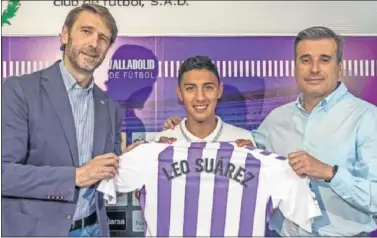  ??  ?? CANTERA. Leo Suárez, cedido recienteme­nte al Valladolid para jugar en Primera División este año.