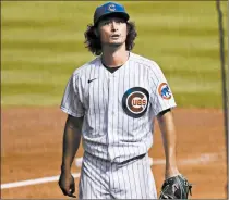  ?? ARMANDO L. SANCHEZ/CHICAGO TRIBUNE ?? Cubs starter Yu Darvish walks to the dugout during a game in Spetember.