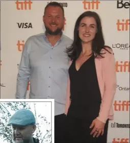  ??  ?? Aidan Quigley and Carol Tubrid at TIFF Toronto Canada for the premiere of ‘The Lodgers’.
LEFT: Director Brian O’Malley and actor David Bradley deep in discussion before a scene.