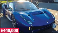  ??  ?? Blue streak: A Ferrari 488 GT3 shows off its pedigree £440,000