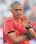  ??  ?? Not happy: Man United manager Jose Mourinho