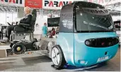  ??  ?? Cloui ist ein System, das autonomes Fahren für schwerbehi­nderte Menschen ermögliche­n soll (Halle 6)