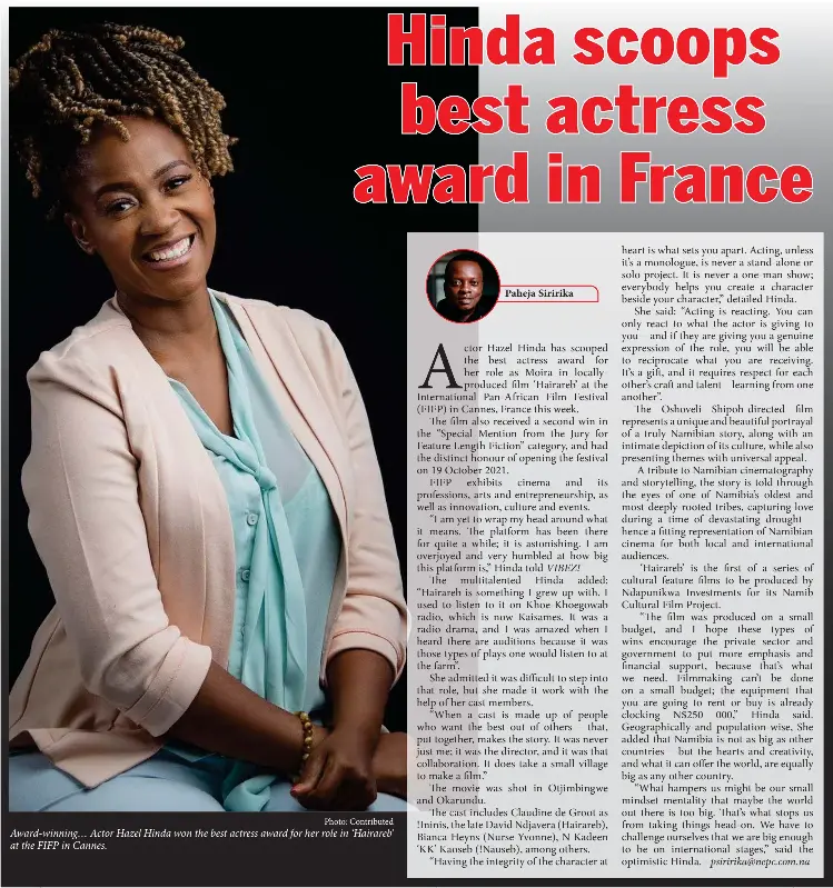 Hinda Scoops Best Actress Award In France Pressreader