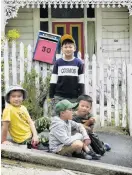  ?? PHOTO: CHRISTINE O’CONNOR ?? Taking a breather are (from left) Ryan Du (6), Maxwell Gu (9, standing), Nathan Gu (5) and Nolan Chen (5), all of Auckland.