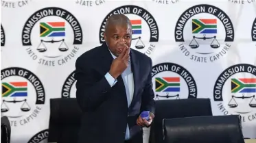  ??  ?? FORMER chief executive of the Passenger Rail Agency of SA Lucky Montana appears before the Commission of Inquiry into state capture led by Deputy Chief Justice Raymond Zondo. |