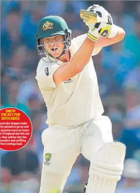  ?? GETTY IMAGES ?? Australia skipper Steve Smith, batting on 92, will look to get his 22nd Test century.