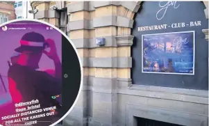  ??  ?? Opa Bristol on Baldwin Street; inset, a screen shot of an Instagram story from the venue from @jordanweek­ender