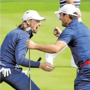  ?? BILD: SN/AP ?? Tommy Fleetwood und Francesco Molinari feierten zwei Siege.