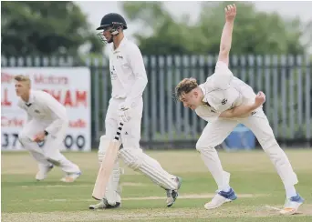  ??  ?? Jack McBeth bowls for Eppleton against Newcastle on Saturday.