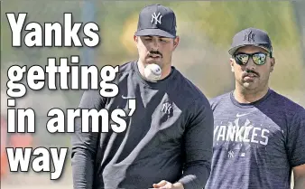  ?? N.Y. Post: Charles Wenzelberg ?? TWO OF A BIND: Yankees starters Carlos Rodon (left) and Nestor Cortes are both set to start the season on the injured list.