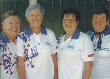  ?? ?? REPRESENTA­TIVES: Horsham City fours team members, from left, Sandra Knight, Betty Cozens, Cheryl Mcdonald and Marie Lehmann.