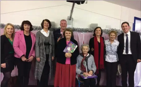  ??  ?? Pictured at the book launch in Abbeyfeale, were Maria Woulfe , Mary Jo O Connell, Mary Jo Healy , CLLR. Liam Galvin, Ita Barrett, Ita O Connor, Dolores Keane, Kathleen Kennelly and Master Quirke