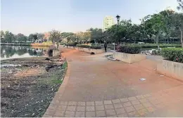  ??  ?? Following a persistent campaign by Facebook user Oy Kanjanavan­it, remnants of a stage erected for a live show at Benjakitti Park were finally cleared away yesterday.