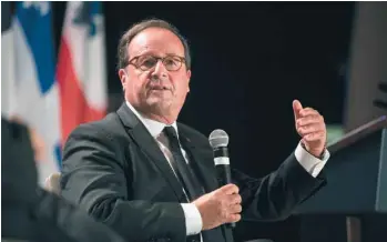  ?? MARIE-FRANCE COALLIER LE DEVOIR ?? François Hollande a prononcé vendredi une conférence devant le Conseil des relations internatio­nales de Montréal.