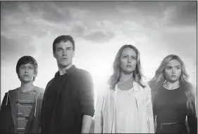  ??  ?? On the run. Fox’s The Gifted stars (from left) Percy Hynes White, Stephen Moyer, Amy Acker and Natalie Alyn Lind. The highly anticipate­d science fiction drama debuts at 8 p.m. Monday.