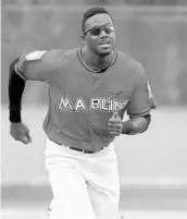  ?? JEFF ROBERSON/ASSOCIATED PRESS ?? Miami’s Lewis Brinson had a .341 average with six doubles and a homer through 18 Grapefruit League games.