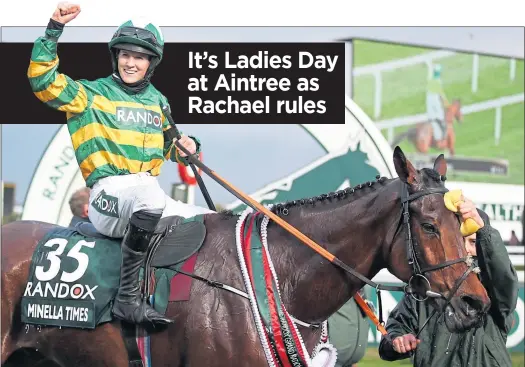  ??  ?? Rachael Blackmore became the first female jockey to win the Grand National with Minella Times.