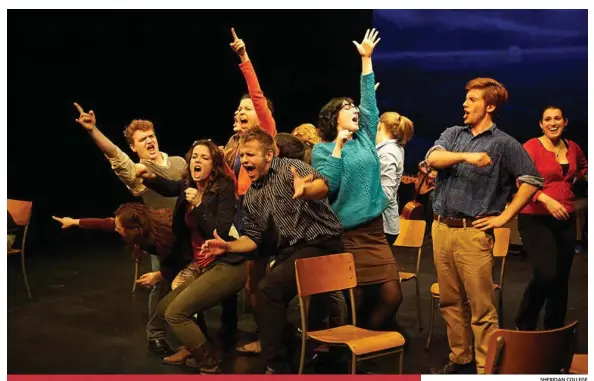  ?? SHERIDAN COLLEGE ?? The 2013 Sheridan College production of Come From Away was as full of fire as later pro versions.