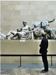  ?? ?? The Parthenon Marbles, also known as the Elgin Marbles, at the British Museum. Left, Kyriakos Mitsotakis, Greek prime minister