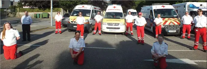  ??  ?? Mallow and Charlevill­e members of the Red Cross pictured at Bowling Green prior to the launch of their fundraiser on Thursday evening.