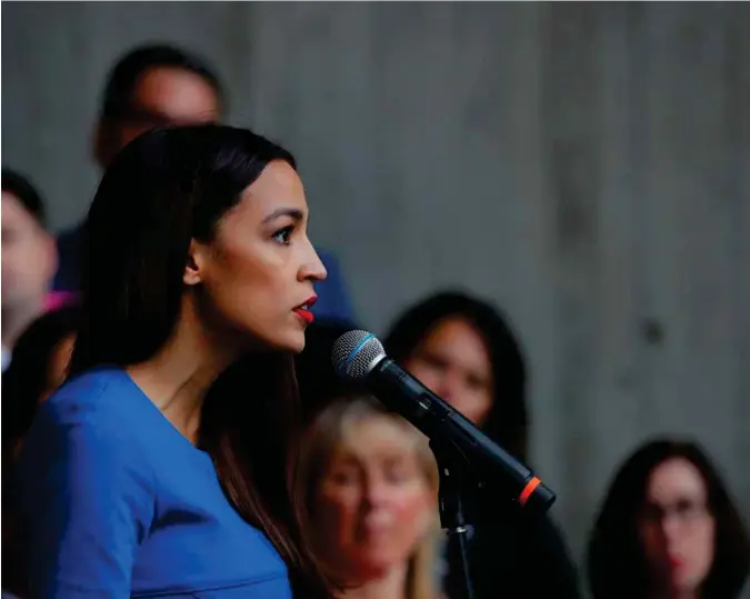  ?? BRIAN SNYDER, REUTERS/SCANPIX ?? Alexandria Ocasio-Cortez er medlem av Democratic Socialists of America. Hun blir tidenes yngste kvinne i Kongressen.