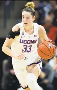  ?? Stephen Dunn / Associated Press ?? Katie Lou Samuelson and fifth-ranked UConn will face off against No. 15 South Carolina on Monday.