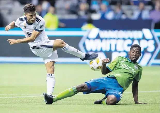  ?? — THE CANADIAN PRESS FILES ?? New Whitecaps manager Marc Dos Santos is known as a man who prizes hard work and diligence, so it shouldn’t come as a surprise to fans that Nicolas Mezquida was among just seven players who had their options picked up at Monday’s MLS deadlines.