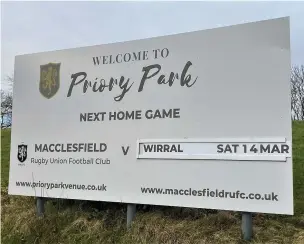  ??  ?? Sign of things to come...the message board at Priory Park advertisin­g the club’s fixture against Wirral last March – it was the first game postponed due to Covid