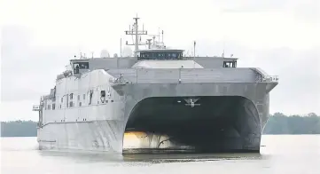  ??  ?? The USNS Fall River is in Kuching for the PP Exercise 19.