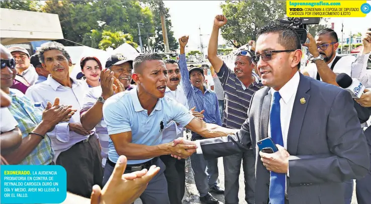  ??  ?? EXONERADO. LA AUDIENCIA PROBATORIA EN CONTRA DE REYNALDO CARDOZA DURÓ UN DÍA Y MEDIO. AYER NO LLEGÓ A OÍR EL FALLO.