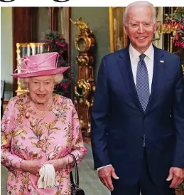  ?? ?? Allies: With President Biden at Windsor Castle in June 2021