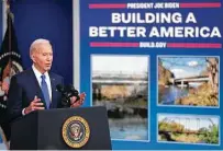  ?? Oliver Contreras / New York Times ?? “When we invest in infrastruc­ture, we’re really investing in opportunit­y,” President Joe Biden said Friday.