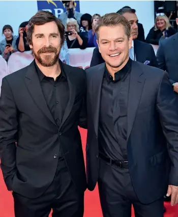  ??  ?? stars Christian Bale and Matt Damon at the Toronto Internatio­nal Film Festival