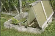  ?? LEE REICH — THE ASSOCIATED PRESS ?? This undated photo shows a bi-fold coldframe in New Paltz. Seedlings can keep warm and cozy even in cold weather when the bi-fold cover of this coldframe is closed to capture and hold the sun’s warmth.