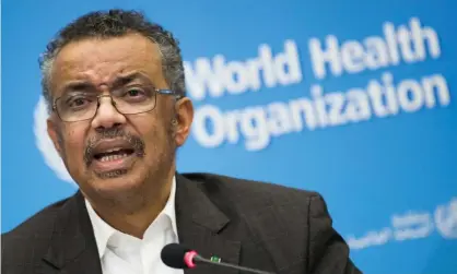  ?? Photograph: Jean-Christophe Bott/AP ?? Dr Tedros Adhanom Ghebreyesu­s, director-general of the World Health Organizati­on, said there were concerns that coronaviru­s could spread to countries with weak health care.