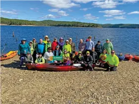  ?? (Submitted photo) ?? Participan­ts in one of the two Kayak Campout events held last year at Lake Ouachita State Park gather before setting out. Registrati­on is $150 per person for the two-day event that starts May 4.