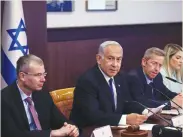  ?? (Ronen Zvulun/Reuters) ?? PRIME MINISTER Benjamin Netanyahu addresses yesterday’s cabinet meeting in Jerusalem.