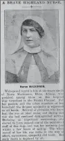 ??  ?? A newspaper account of the tragic death of Nurse Mary MacKinnon from Rhue, Arisaig.