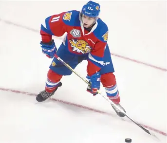  ??  ?? Jakob Pelletier affiche un rendement de 13-19=32 en 21 rencontres avec les Wildcats de Moncton cette saison. - Gracieuset­é: Daniel St-Louis