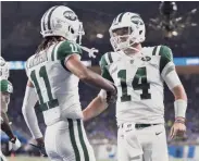  ?? RAJ MEHTA/USA TODAY SPORTS ?? Former Jets teammates Sam Darnold and Robby Anderson will be reunited with the Panthers.