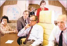  ?? George H.W. Bush Presidenti­al Library ?? VICE PRESIDENT George Bush and staff members on Air Force Two watch news reports about the attempt on President Reagan’s life on March 30, 1981.