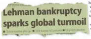  ??  ?? Asia tumbled first on the news yesterday, followed by the Middle East, Russia and then Europe before the shock wave hit the North and South American markets.
From a story by Khalil Hanware on Arab News’ front page, Sept. 16, 2008