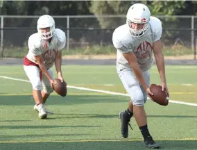  ?? RECORDER PHOTOS BY CHIEKO HARA ?? Photograph­s from a Lindsay High School football practice Aug. 7. The Cardinals feel they are in a good position to succeed this year after a 3-year rebuilding period with faster, stronger players and returning leaders.
