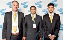  ??  ?? The Swiss Institute team at the World Tourism Forum : Mr. Heiko Rosenbohm , Dr. Rohith Delikhan and Mr. William Delikhan