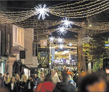  ?? Pictures: Canterbury BID/MATT Wilson ?? Christmas lights in Canterbury city centre