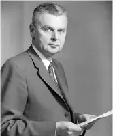  ?? Wikipedia photo ?? John Diefenbake­r, father of the 1960 Bill of Rights, opponent of apartheid, proposer of a Northern Vision for Canada’s Arctic.