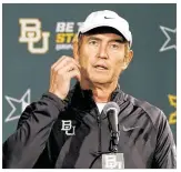  ?? ROD AYDELOTTE / WACO TRIBUNE HERALD 2014 ?? Baylor coach Art Briles has given his blessing to the school upgrading its non-conference schedule, which was a factor in the Bears being left out of the playoffff
last year.