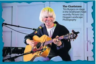  ?? ?? The Charlatans
Tim Burgess on stage in the Strathaven Hotel recently. Picture: Les Hoggan Landscape Photograph­y