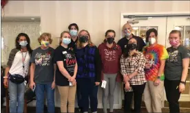  ?? COURTESY OF CHESTNUT KNOLL ?? Chestnut Knoll employees celebratin­g perfect attendance in 2020are, from left, Kelly Rowley, Shirley Harkins, Amanda Garvey, Gussie Garvey, Anders Miller, Amy Hansen, Sam Gaugler, Kayla Grebe, Kathy Flicker, and Alexis Moyer. Missing from photo is Cindy Mehlman.